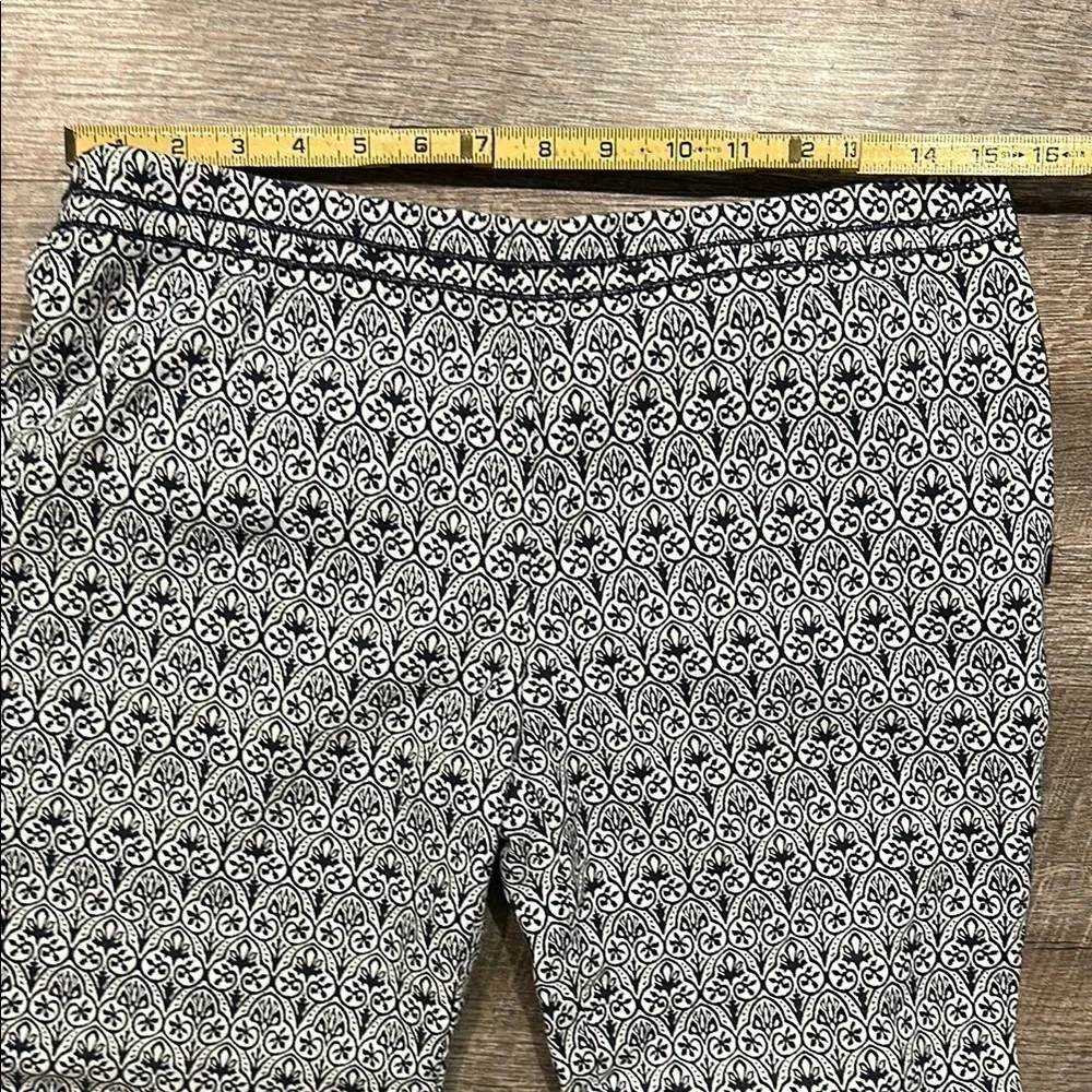 Tory Burch Navy Blue/ White Patterned Heidi Jacquard trouser Pants Size 4